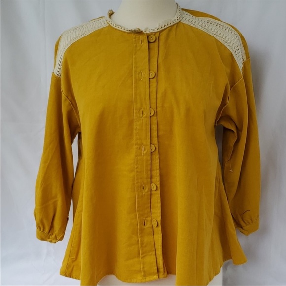 Zara Corduroy Puff Sleeve Blouse - Picture 2 of 12